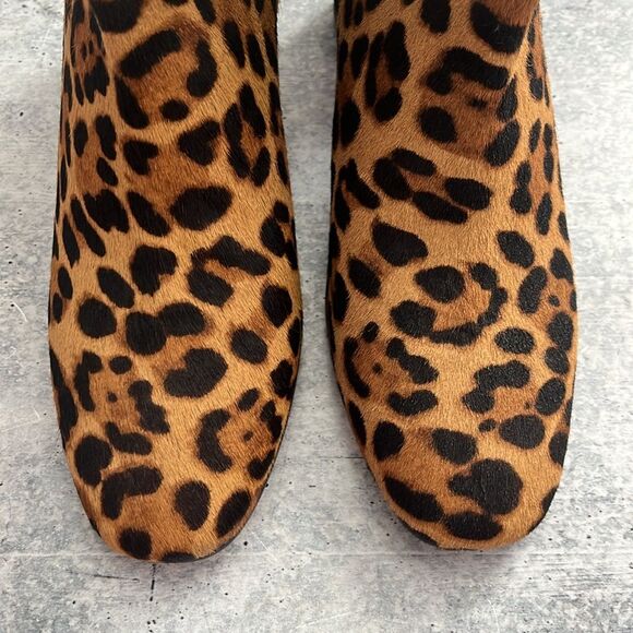 J. Crew Leopard Willa Calf Hair Booties 8 - Picture 7 of 8